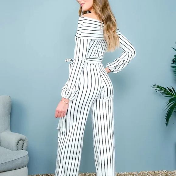 Jumpsuit in black/White Stripe - Picture 3 of 4